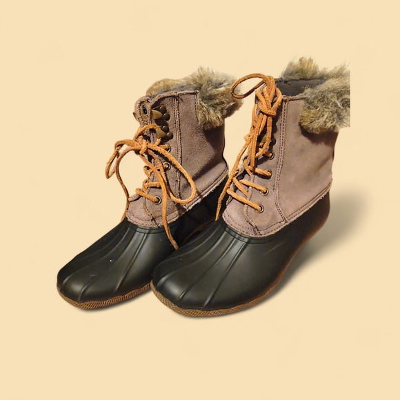 Sperry top-sider faux fur lined waterproof duck boots with leather laces - Picture 6 of 11